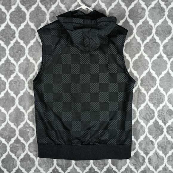 Guess Fast & Furious Vest Mens Large Black Hooded Full Zip Checkered Limited - Picture 4 of 10